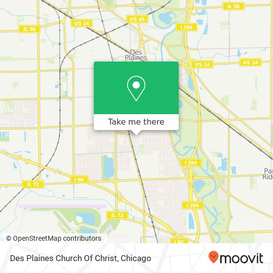 Des Plaines Church Of Christ map