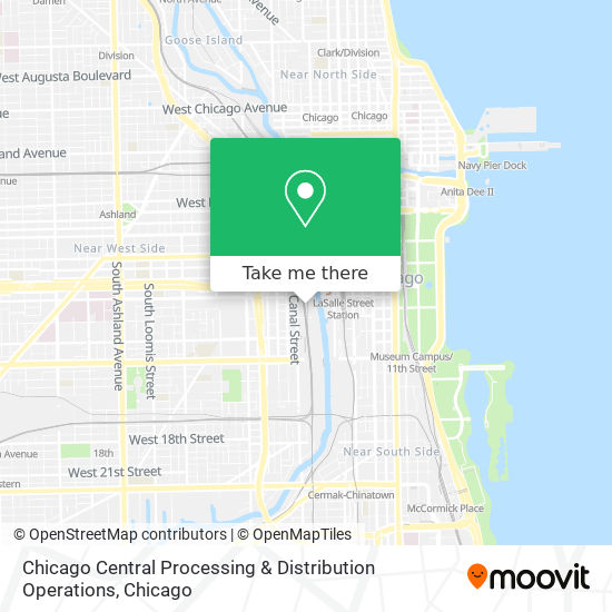 Chicago Central Processing & Distribution Operations map