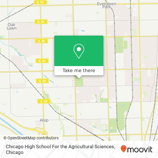 Mapa de Chicago High School For the Agricultural Sciences