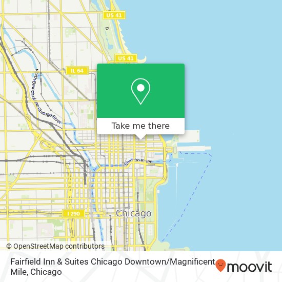 Mapa de Fairfield Inn & Suites Chicago Downtown / Magnificent Mile