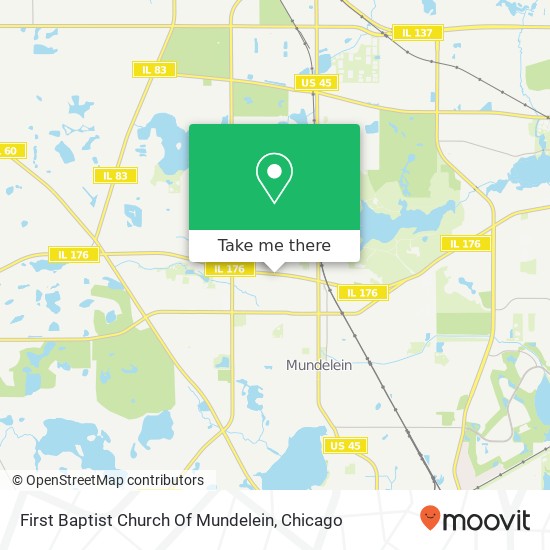 Mapa de First Baptist Church Of Mundelein