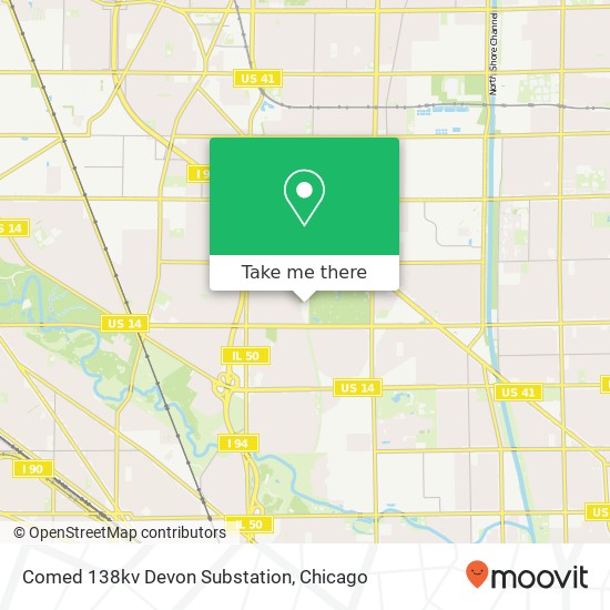 Mapa de Comed 138kv Devon Substation