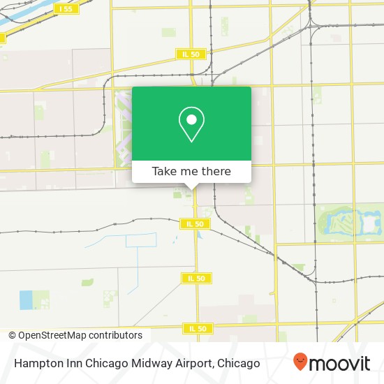 Mapa de Hampton Inn Chicago Midway Airport