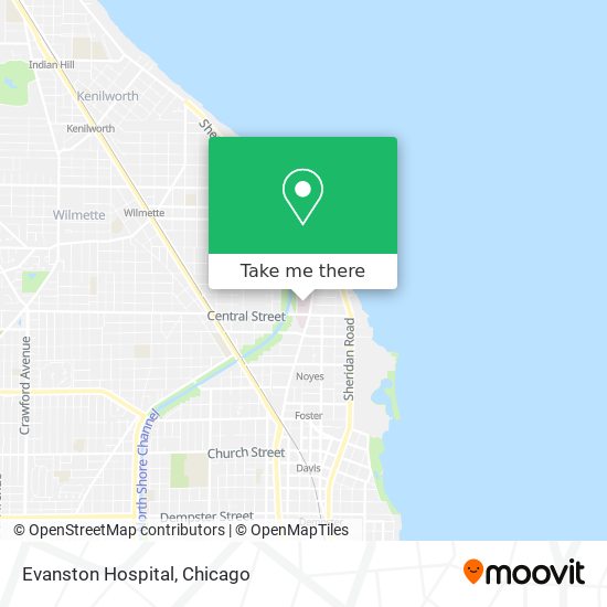 Evanston Hospital map