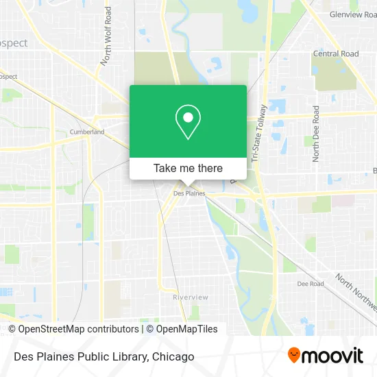 Des Plaines Public Library map
