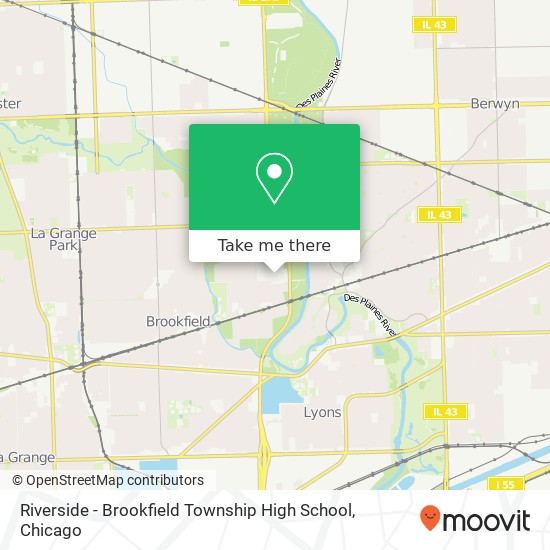 Mapa de Riverside - Brookfield Township High School