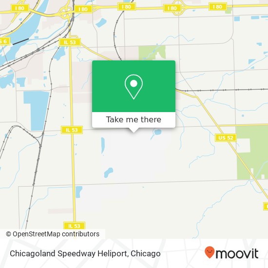 Chicagoland Speedway Heliport map