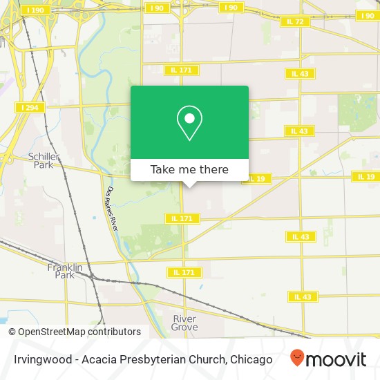 Irvingwood - Acacia Presbyterian Church map