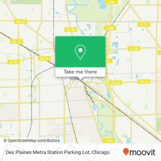 Des Plaines Metra Station Parking Lot map