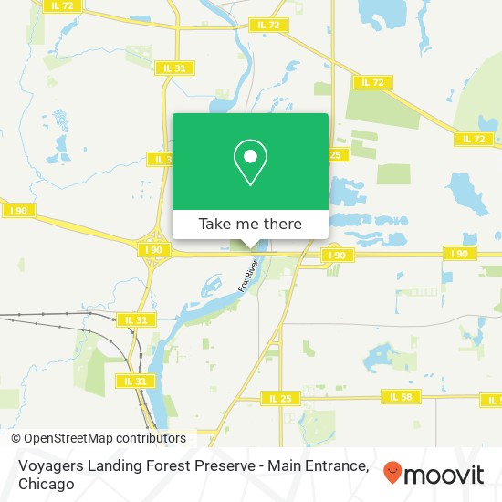 Voyagers Landing Forest Preserve - Main Entrance map