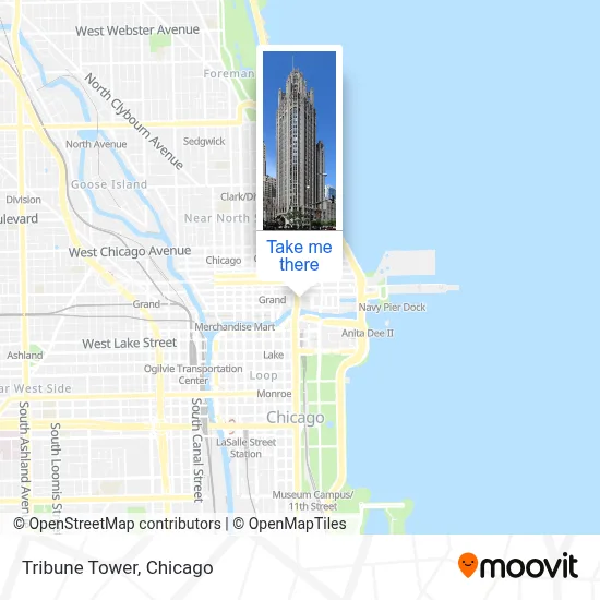 Tribune Tower map