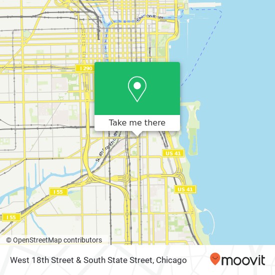 West 18th Street & South State Street map