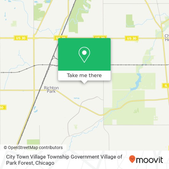 Mapa de City Town Village Township Government Village of Park Forest