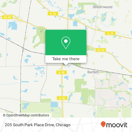 Mapa de 205 South Park Place Drive