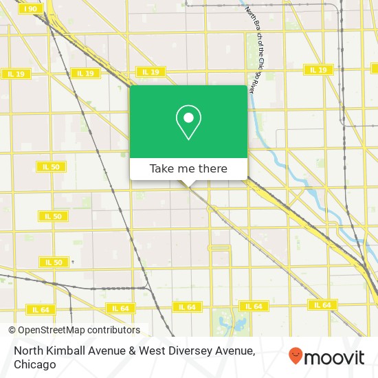 North Kimball Avenue & West Diversey Avenue map