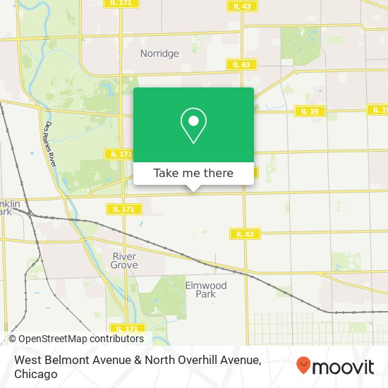 Mapa de West Belmont Avenue & North Overhill Avenue