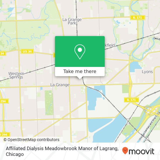 Mapa de Affiliated Dialysis Meadowbrook Manor of Lagrang