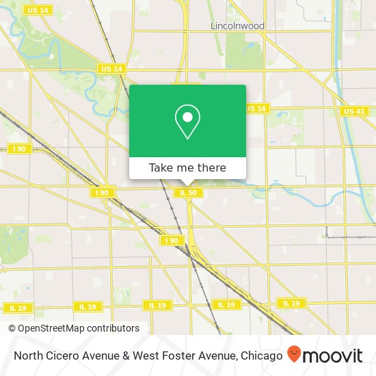 North Cicero Avenue & West Foster Avenue map