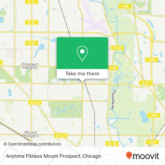 Anytime Fitness Mount Prospect map