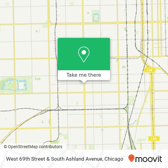 West 69th Street & South Ashland Avenue map