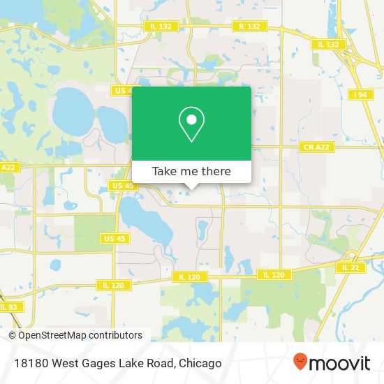 Mapa de 18180 West Gages Lake Road