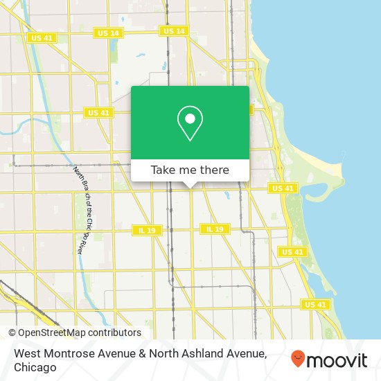 Mapa de West Montrose Avenue & North Ashland Avenue