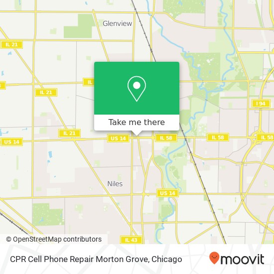 Mapa de CPR Cell Phone Repair Morton Grove