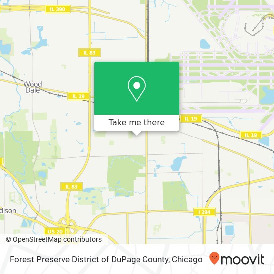Mapa de Forest Preserve District of DuPage County