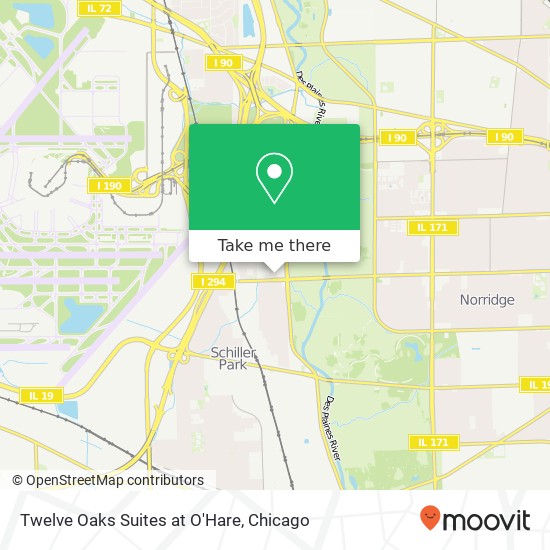 Twelve Oaks Suites at O'Hare map