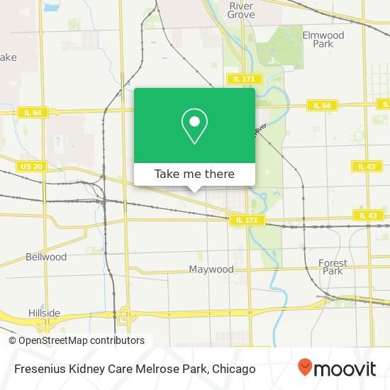 Mapa de Fresenius Kidney Care Melrose Park