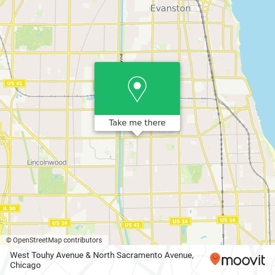 Mapa de West Touhy Avenue & North Sacramento Avenue