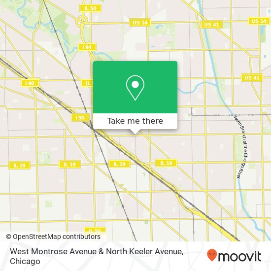 Mapa de West Montrose Avenue & North Keeler Avenue