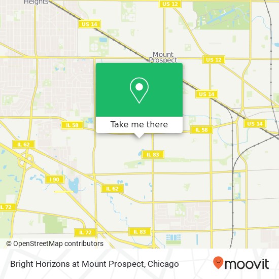 Bright Horizons at Mount Prospect map
