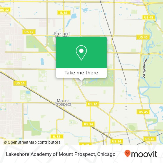 Mapa de Lakeshore Academy of Mount Prospect