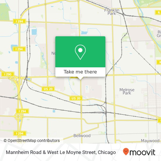 Mapa de Mannheim Road & West Le Moyne Street