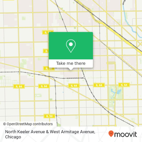 North Keeler Avenue & West Armitage Avenue map