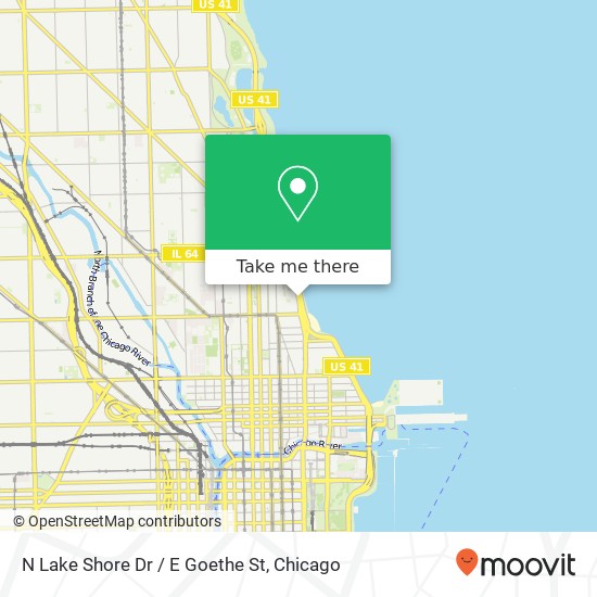 N Lake Shore Dr / E Goethe St map