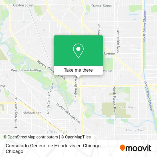 Mapa de Consulado General de Honduras en Chicago