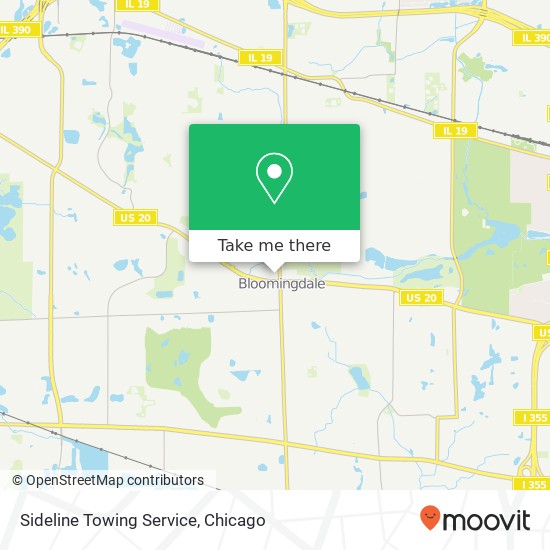 Sideline Towing Service map