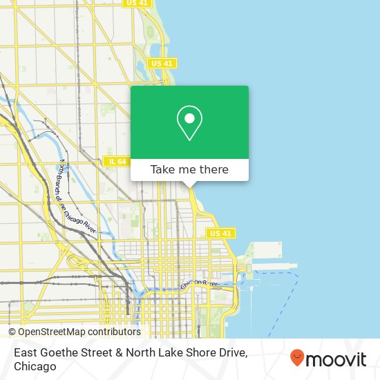 East Goethe Street & North Lake Shore Drive map