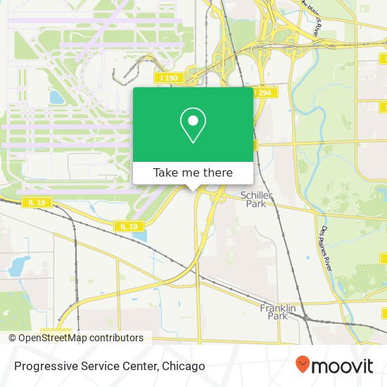 Progressive Service Center map