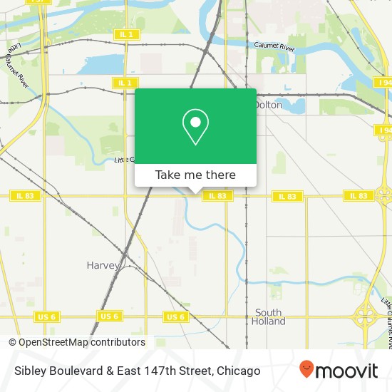 Sibley Boulevard & East 147th Street map