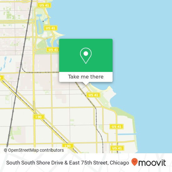 South South Shore Drive & East 75th Street map