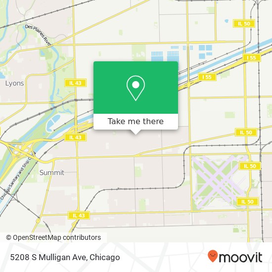 5208 S Mulligan Ave map