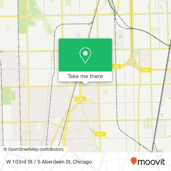 W 103rd St / S Aberdeen St map