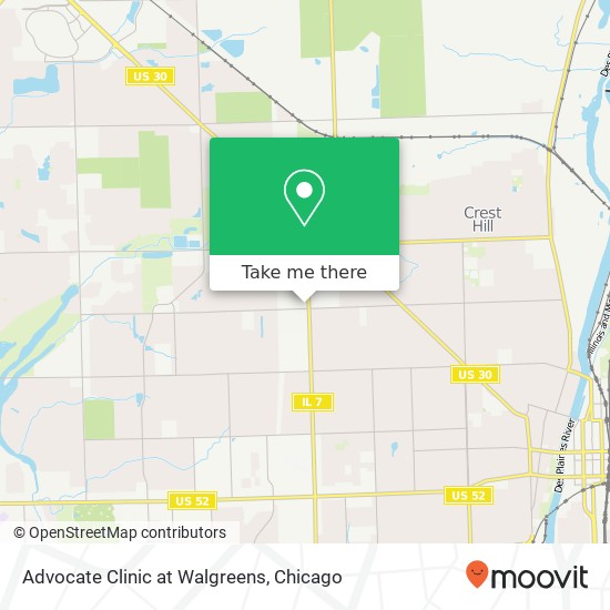 Mapa de Advocate Clinic at Walgreens