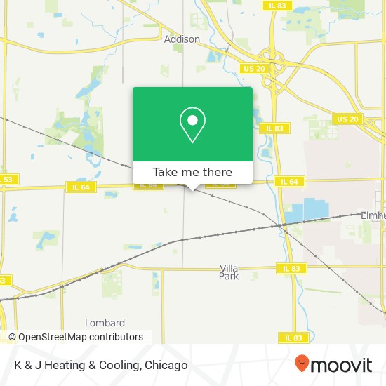 K & J Heating & Cooling map