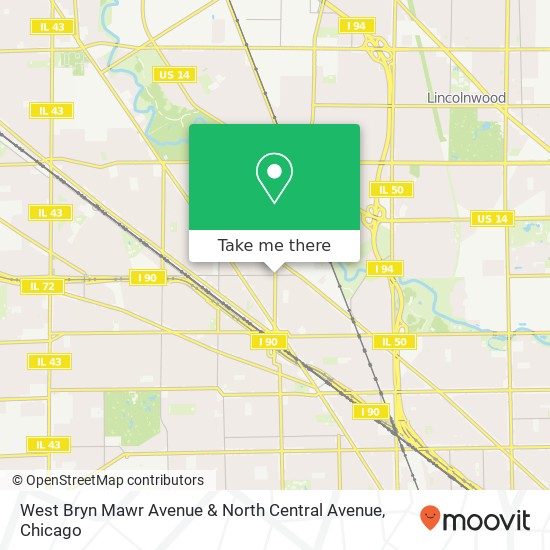 Mapa de West Bryn Mawr Avenue & North Central Avenue