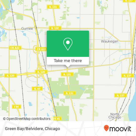 Green Bay/Belvidere map