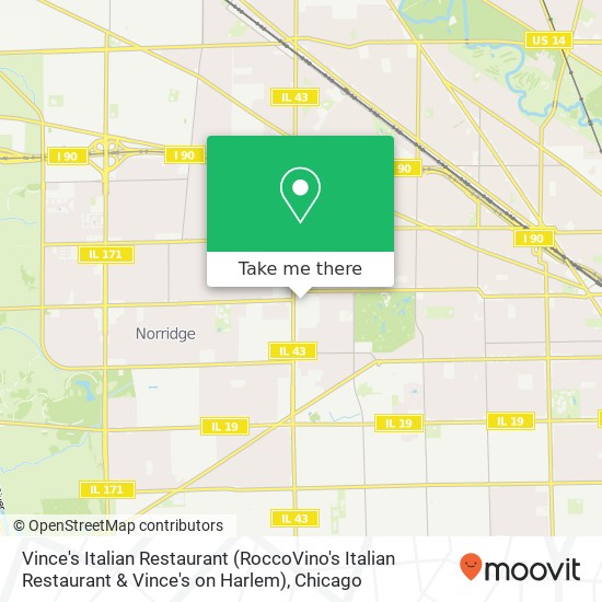 Mapa de Vince's Italian Restaurant (RoccoVino's Italian Restaurant & Vince's on Harlem)